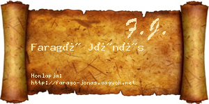 Faragó Jónás névjegykártya